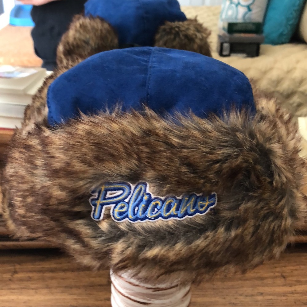 NEW Furry Suede Trapper Hat - SC Pelicans Baseball Team - Picture 10 of 11